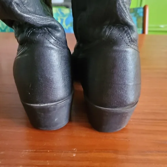 Men's Laredo Black leather Cowboy boots 9D