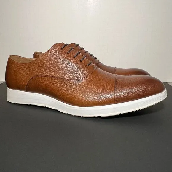 Mens MARC NOLAN Knox Cognac Brown Cap Toe Casual Dress Shoes / Size 12