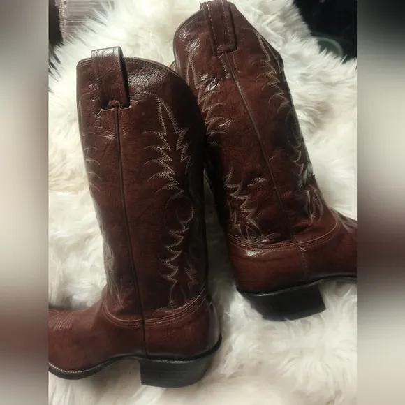 Mens Nocona Kangaroo Cowboy Boots New Nwt Brown Med Round Toe 11.5