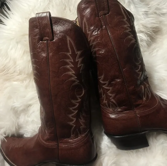 Mens Nocona Kangaroo Cowboy Boots New Nwt Brown Med Round Toe 11.5