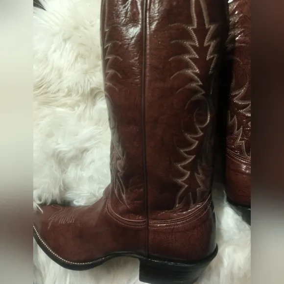Mens Nocona Kangaroo Cowboy Boots New Nwt Brown Med Round Toe 11.5