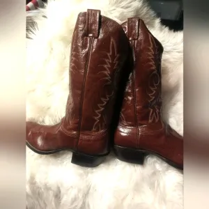 Mens Nocona Kangaroo Cowboy Boots New Nwt Brown Med Round Toe 11.5