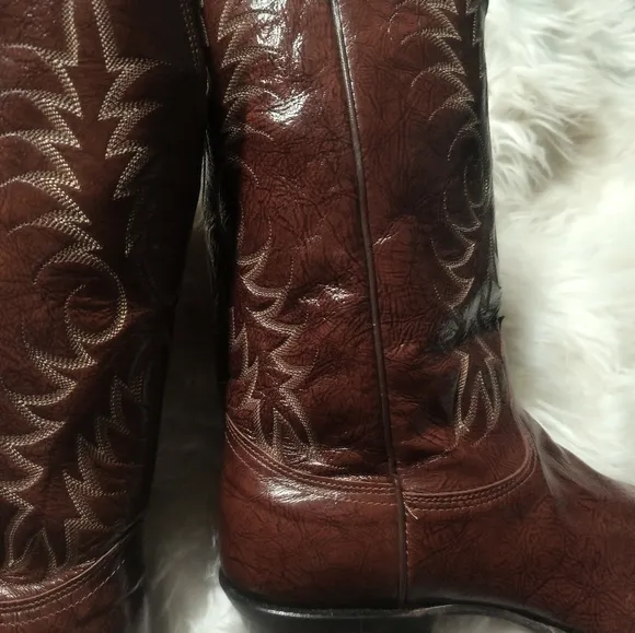 Mens Nocona Kangaroo Cowboy Boots New Nwt Brown Med Round Toe 11.5