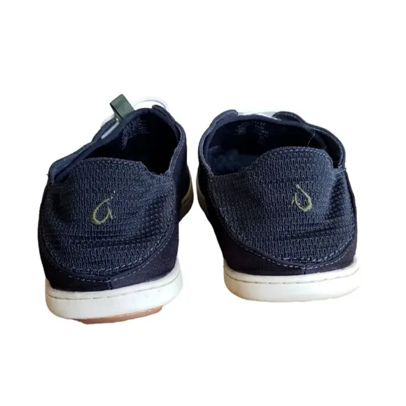 Mens Olukai Nohea Moku casual comfort shoes size 10 black mesh