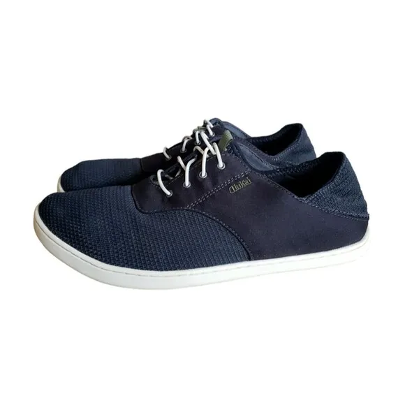 Mens Olukai Nohea Moku casual comfort shoes size 10 black mesh
