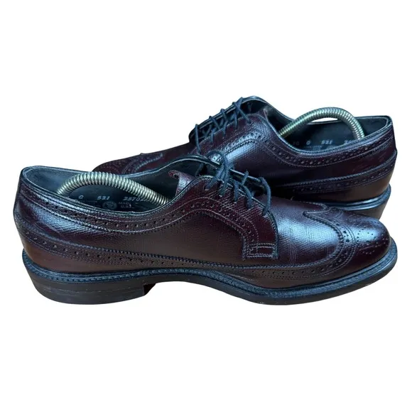 Men's O'Sullivan Royal Imperial Oxford Wingtips Leather Cordovan Shoes size 10