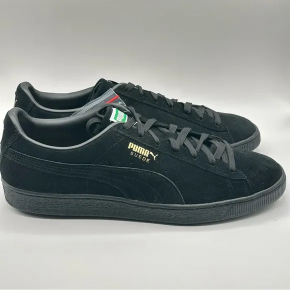 Men’s Puma Suede Classic XXI Size 13 Triple Black Sneakers Low 374915 12 New
