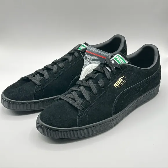 Men’s Puma Suede Classic XXI Size 13 Triple Black Sneakers Low 374915 12 New