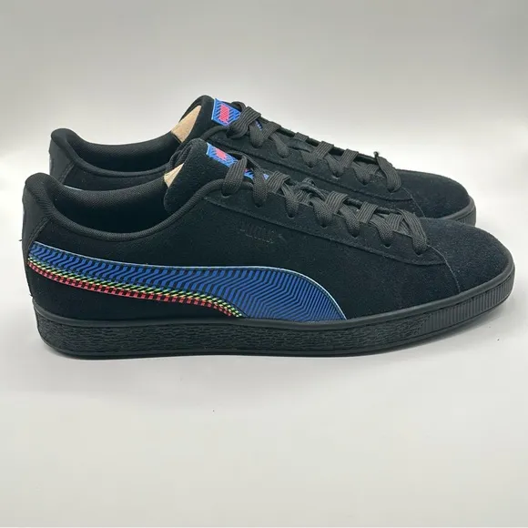 Men’s Puma Suede Triplex Dazed Sneakers Size 12 Black Leather 382954-01
