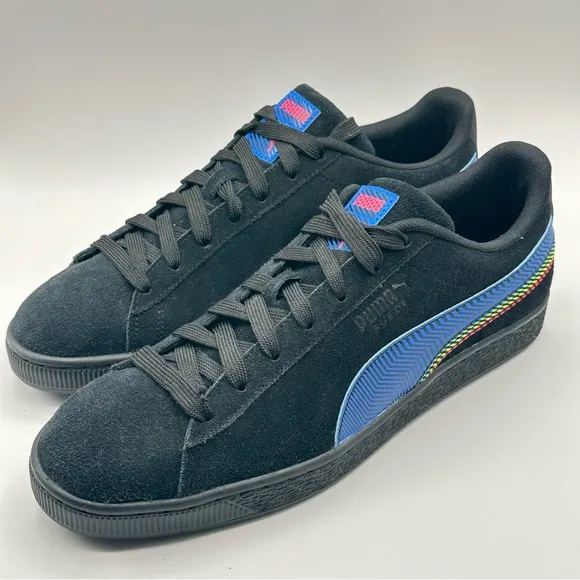 Men’s Puma Suede Triplex Dazed Sneakers Size 12 Black Leather 382954-01