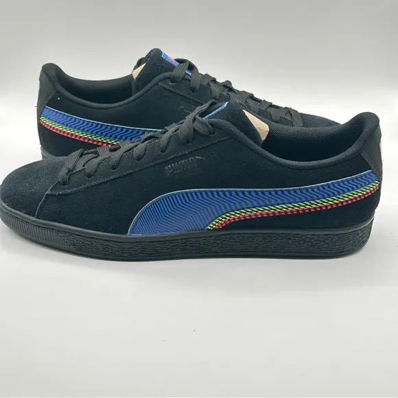 Men’s Puma Suede Triplex Dazed Sneakers Size 12 Black Leather 382954-01