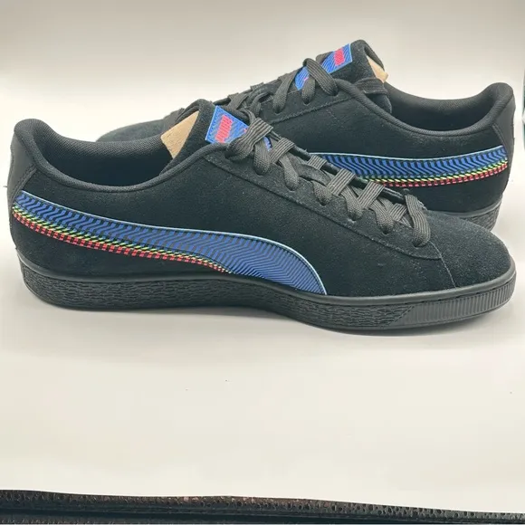 Men’s Puma Suede Triplex Dazed Sneakers Size 12 Black Leather 382954-01