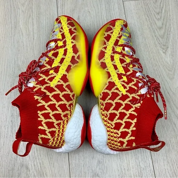Mens Red/Yellow/Gold Adidas Pharrell X Crazy Byw Chinese New Year shoes sz 9.5