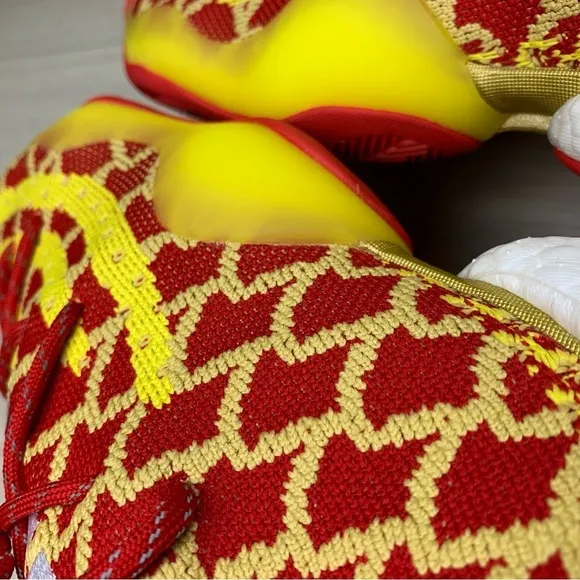 Mens Red/Yellow/Gold Adidas Pharrell X Crazy Byw Chinese New Year shoes sz 9.5