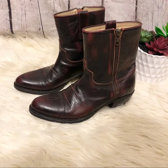 MENS SENDRA LEATHER COWBOY DISTRESSED WESTERN BOOT