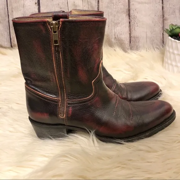 MENS SENDRA LEATHER COWBOY DISTRESSED WESTERN BOOT