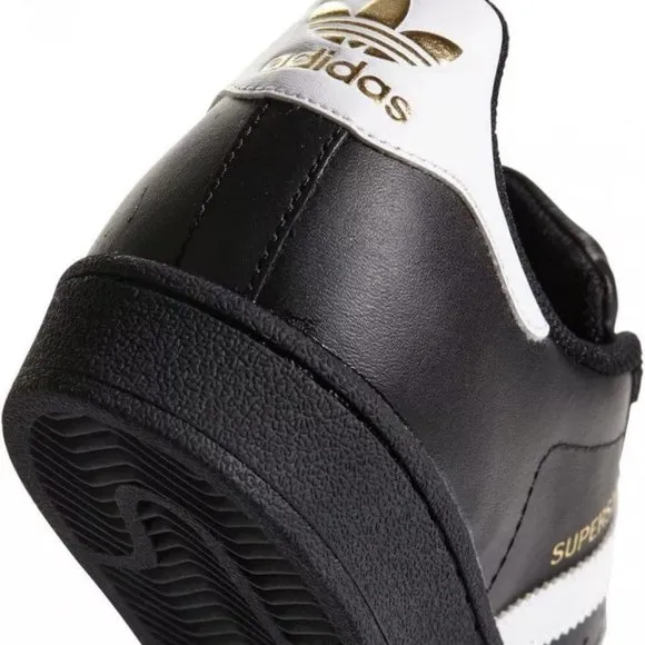 Men's Size 18 Adidas Superstar Foundation Black Gold Shoes Sneakers