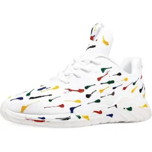 Mens White Running Shoes Stylish Sports Tennis Walking Sneakers