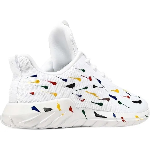 Mens White Running Shoes Stylish Sports Tennis Walking Sneakers