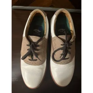 Mens/Callaway/Golf/Shoes/Size9/Leather/White/Brown/GS501 SZ 5‎