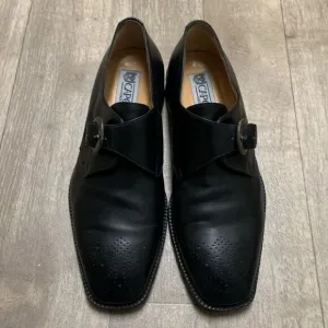 Mens Caporicci Alden Leather Strap‎ Buckle Black Dress Casual Shoes