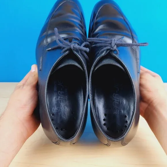 Mephisto Air-Jet Mens Size‎ 11 Shoes Black genuine Leather apron toe dress Shoes