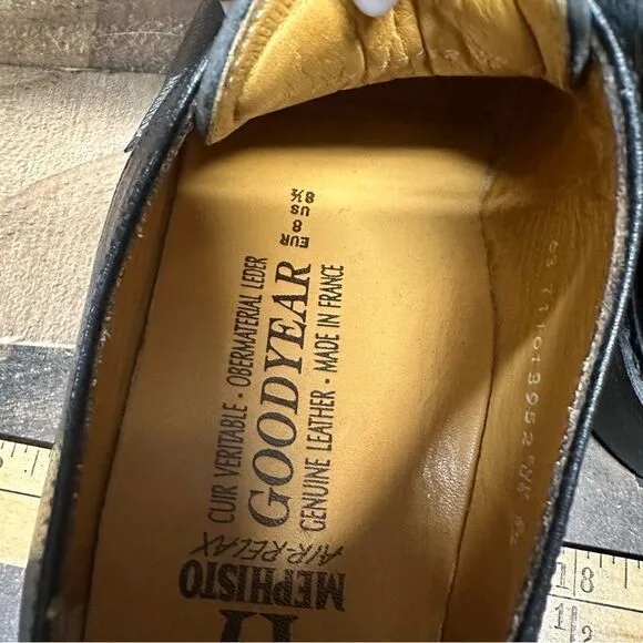 Mephisto air relax genuine leather shoes Size 8.5 black