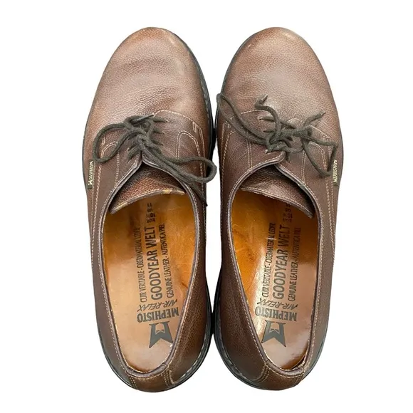 Mephisto Air-Relax Mens Brown Genuine Leather Goodyear Welt Lace Up Shoes