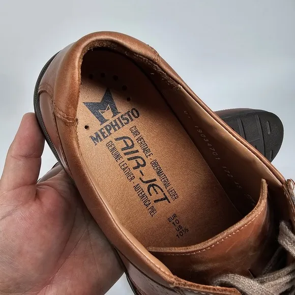 Mephisto Matteo Match Shoes Men 10.5 Runoff Air Jet Brown Leather Casual Comfort