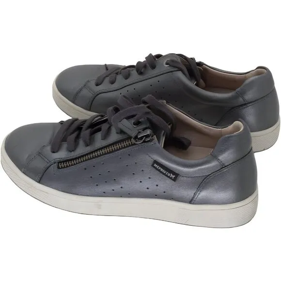 Mephisto Nikita Womens Tennis Shoe metalic grey sandal Size 6 M US