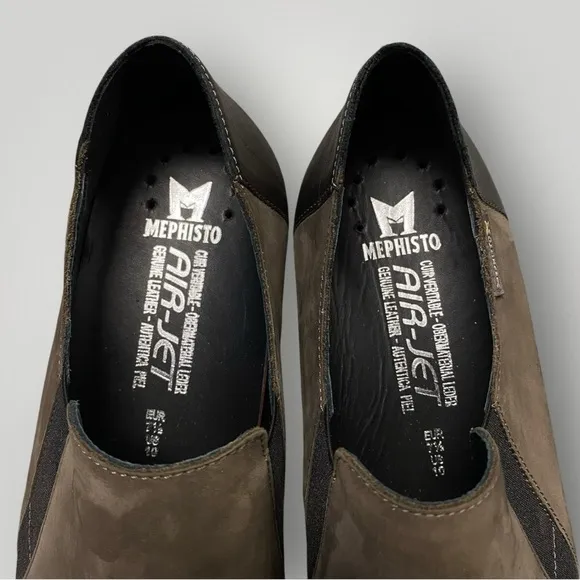 Mephisto Romea Slip on Nubuk Shoes in walnut Sz 10
