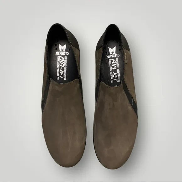 Mephisto Romea Slip on Nubuk Shoes in walnut Sz 10
