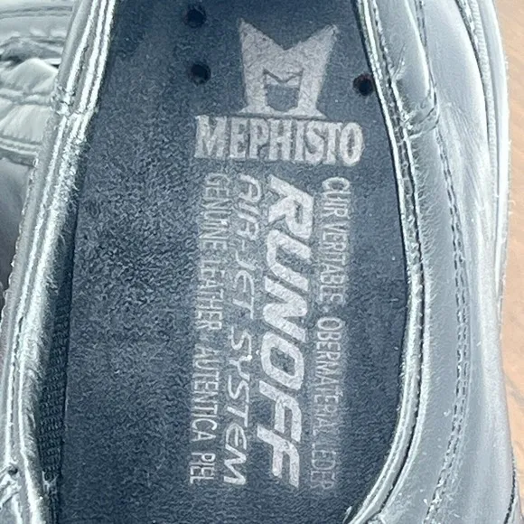Mephisto Runoff Air Jet System Shoes Women's 8 Black Leather Comfort‎ Sneaker