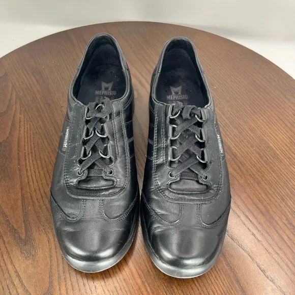 Mephisto Runoff Air Jet System Shoes Women's 8 Black Leather Comfort‎ Sneaker