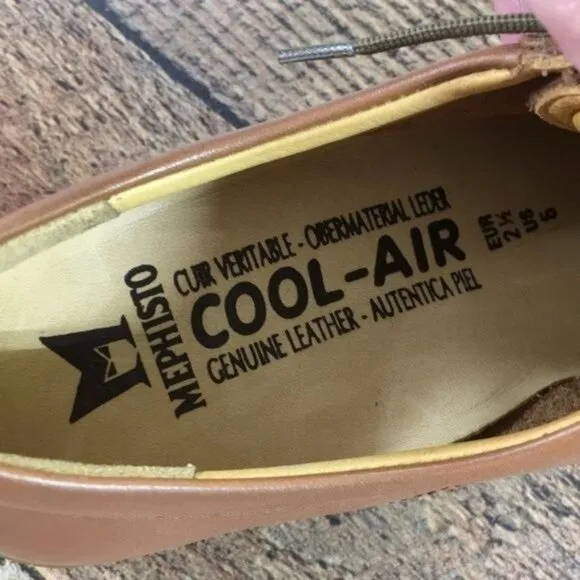 Mephisto Brown‎ Leather Oxford Sneaker Shoes Cool Air Women’s 5