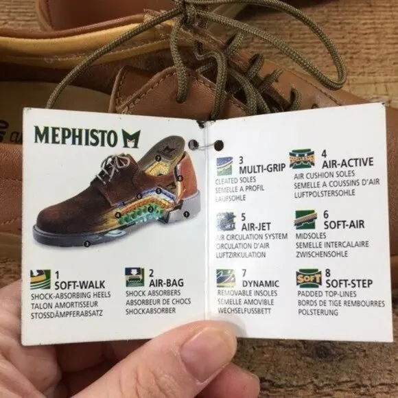 Mephisto Brown‎ Leather Oxford Sneaker Shoes Cool Air Women’s 5