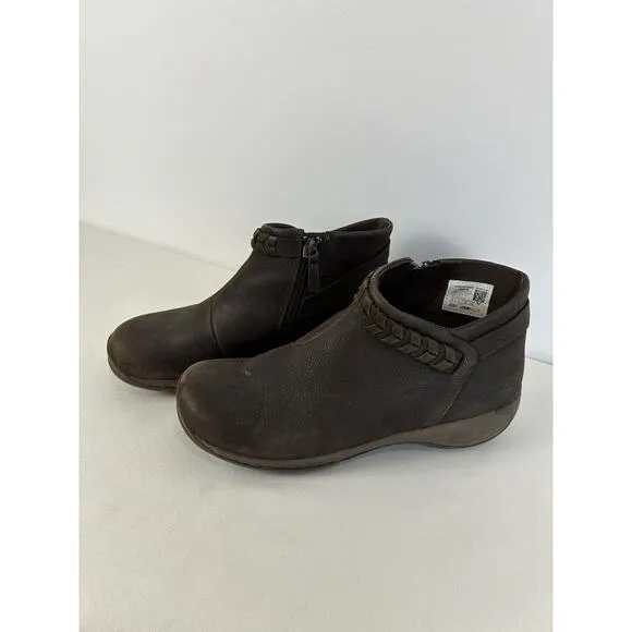 Merrell Boots Womens 8.5 Encore Braided Bluff Q2 Zip Leather Brown Bootie J94618