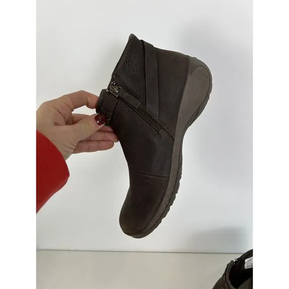 Merrell Boots Womens 8.5 Encore Braided Bluff Q2 Zip Leather Brown Bootie J94618