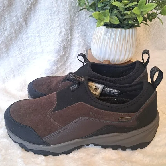Merrell Icepack Polar Moc Men's Sz 7.5 Shoes Brown Waterproof Slip-on Sneakers