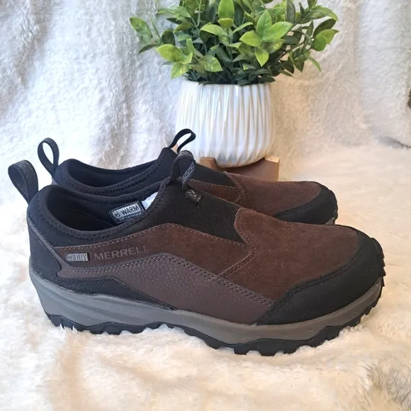 Merrell Icepack Polar Moc Men's Sz 7.5 Shoes Brown Waterproof Slip-on Sneakers
