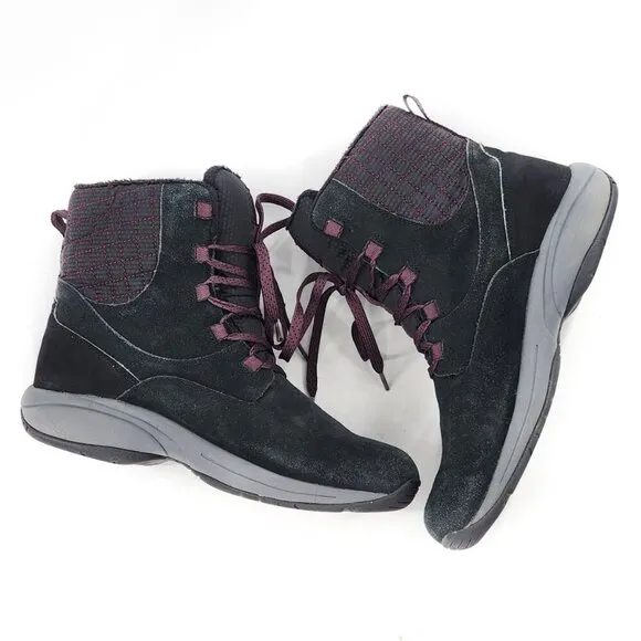 MERRELL Jovilee Artica Waterproof Suede Lace Up Boots Black/Huckleberry