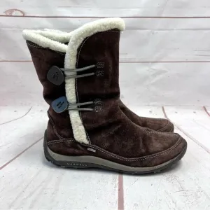 Merrell Yarra Waterproof Suede Shearling Fur Lined Winter Boots