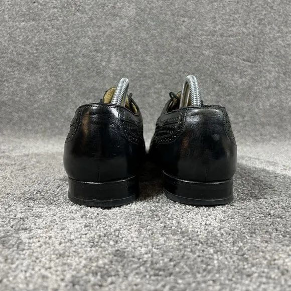Mezlan Martinique Black Woven Leather Oxford Dress Shoes Made In Spain Mens 10