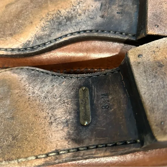 Mezlan Mens genuine Lizard Skin Leather Brown kiltie Loafer Driving Shoes 8.5
