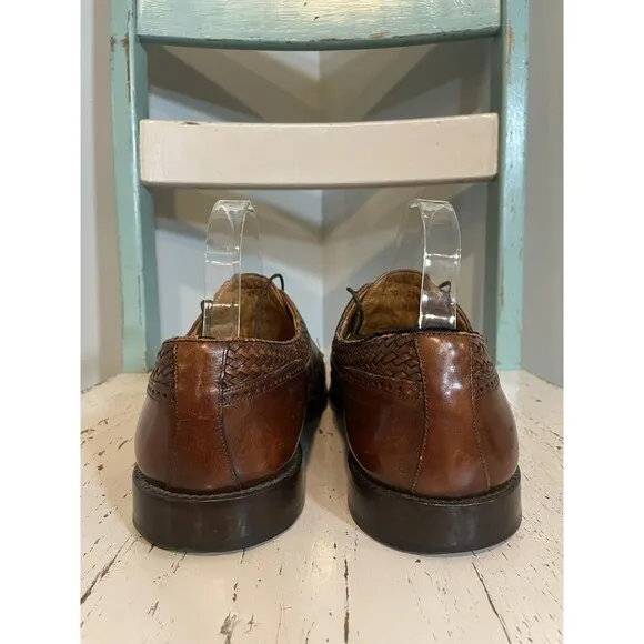 Mezlan Mens Size 10 M Salinas&quot; Genuine Crocodile Brown Leather Shoes Cap Toe