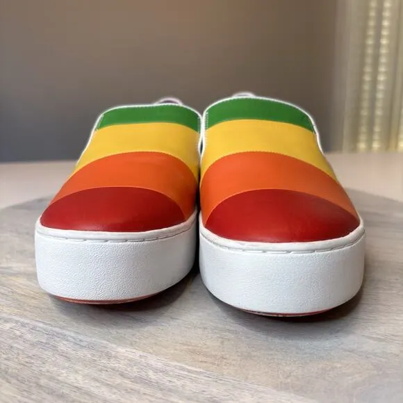 Michael Kors Dylan Rainbow Pride LGBTQ Slip-On Sneakers Shoes Size 9.5