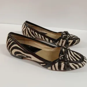 Michael Kors Haircalf Zebra Animal Print Genuine Leather Ballet Flats