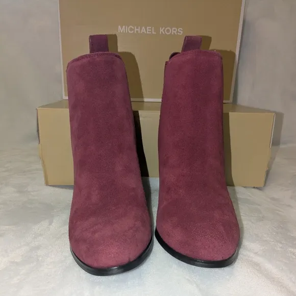 Michael Kors Women's Suede Ankle Boots Mulberry Evaline (Sizes 6 &amp; 7.5)