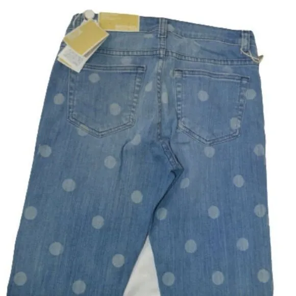 Michael Michael Kors Womens Blue Selma Skinny Polka Dot Jeans Size: 0 - NWT