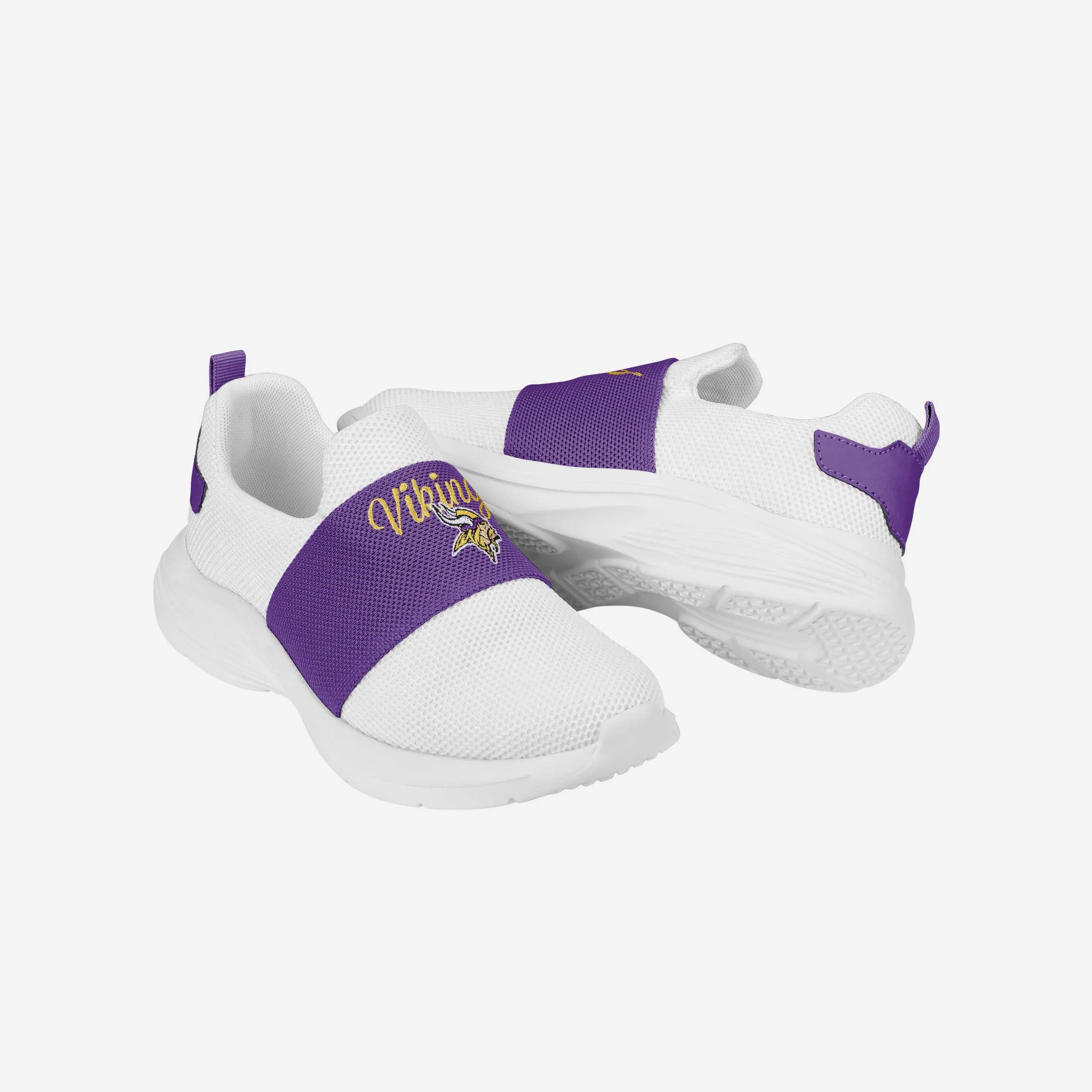 Minnesota Vikings Womens Script Wordmark White Slip On Sneakers
